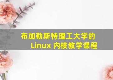 布加勒斯特理工大学的 Linux 内核教学课程